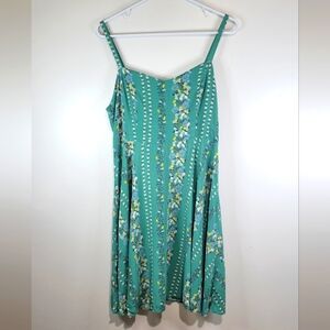 Old Navy Dress Women L Blue Striped Sheath Short V-Neck Sleeveless Rayon Casual.